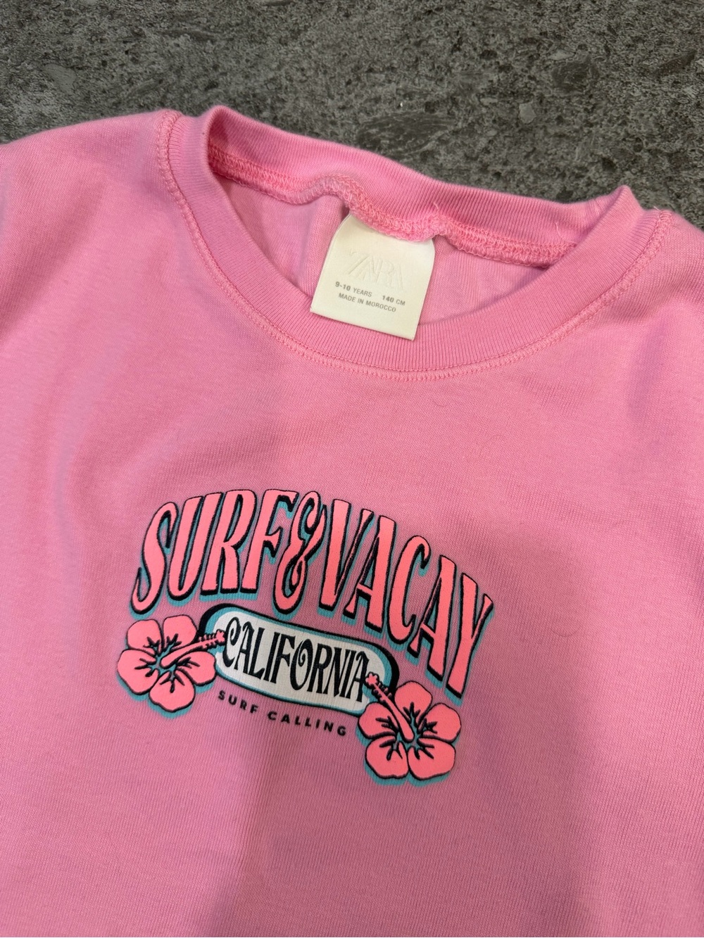 Zara Pink 'Surf & Vacay California' Graphic Sweatshirt